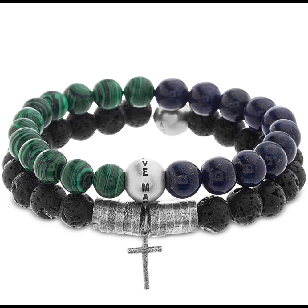 NWT Steve Madden Men’s 2-Pc Bracelet Set